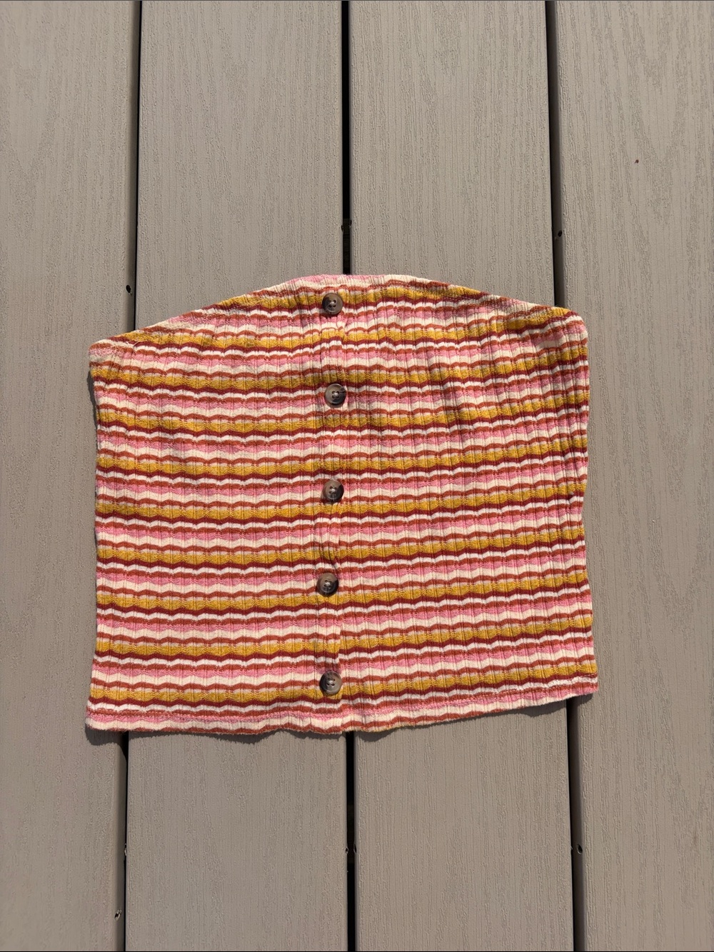 American Eagle Outfitters Striped Knit Skirt - Pink, Yellow & Brown